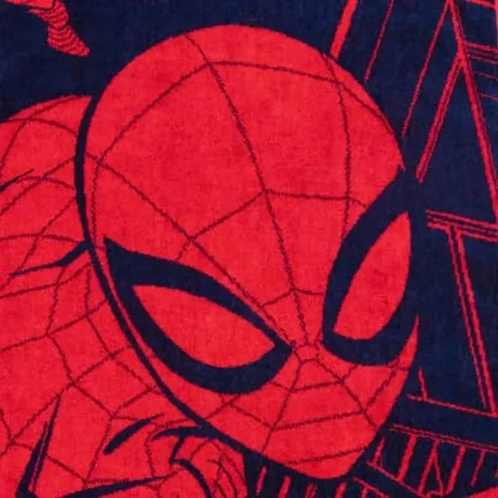 Marvel Spider-Man Beach Towel Kids 34x63 Red New Embroidered Applique Cotton